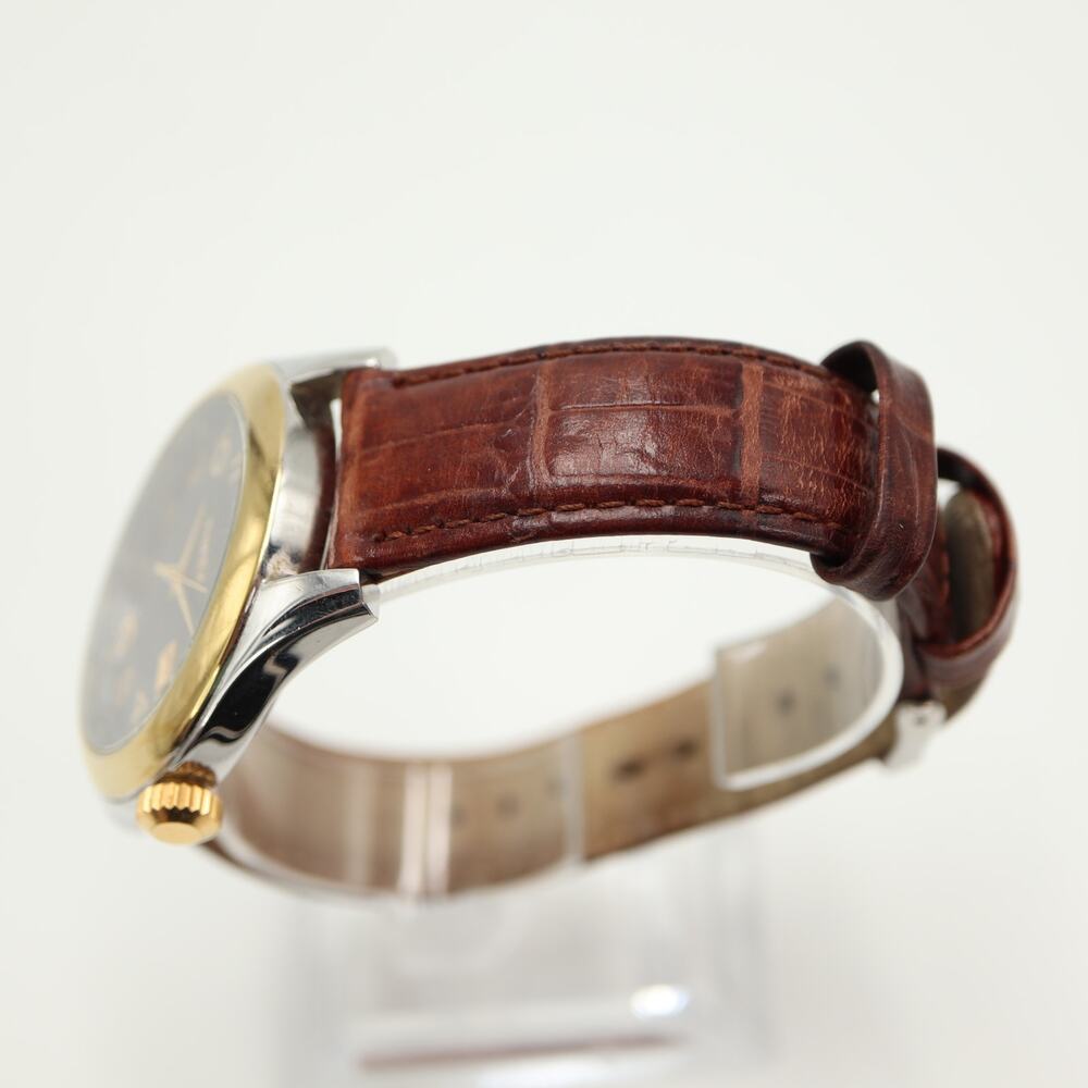 Timex Indiglo Mens 41mm Easy Read Gray Date Watch Brown Leather w New Battery - Picture 10 of 13